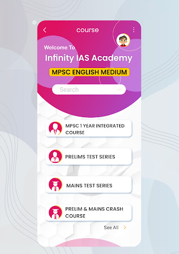 Android application Infinity IAS Academy screenshort
