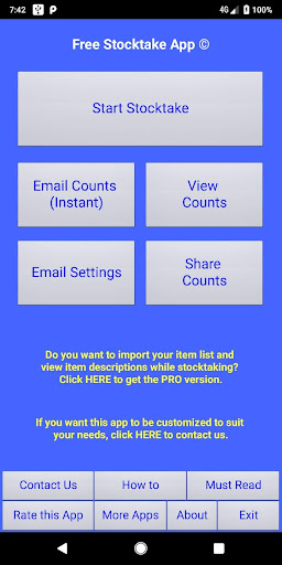 Android application Stocktake App screenshort