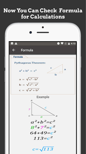 Screenshot of Pythagorean Theorem Calculator