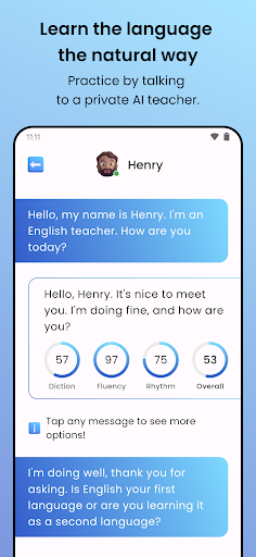 Android application DialoGO - AI Native Speaker screenshort