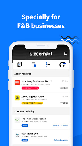 Android application Zeemart: F&B Purchasing screenshort