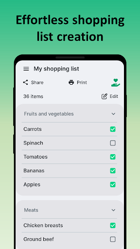 Android application Smartlist: Shopping List screenshort