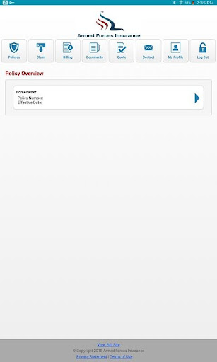 Armed Forces Insurance Mobile Screen 2