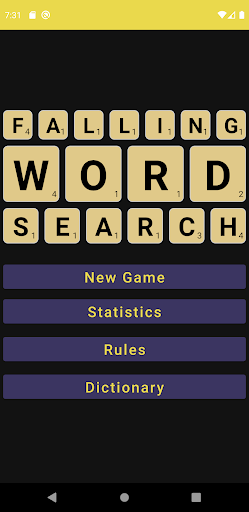 Android application Falling Word Search screenshort