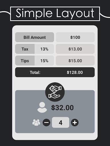 Bill Calculator-Tax,Tip,Split Screen 3