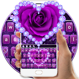 Purple Love Rose Diamond Keyboard Theme icon