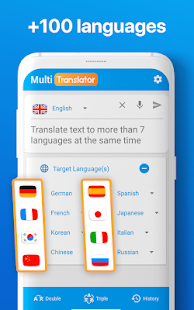 Tradutor multilíngue e captura de tela do documento de tradução