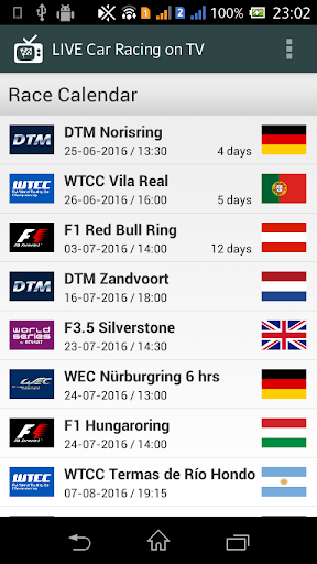 Android application LIVE Car Racing on TV screenshort