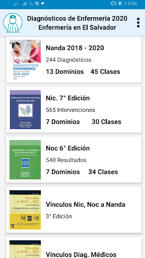 Android application Diagnósticos de Enfermería screenshort