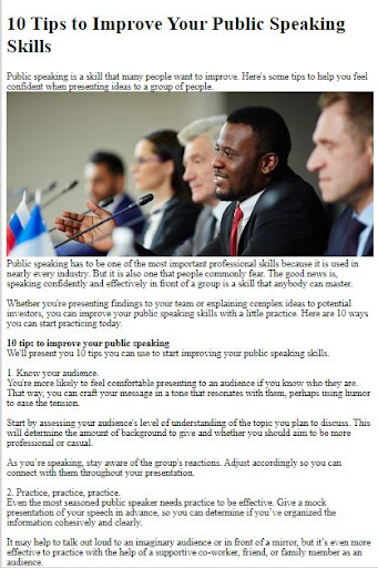 How to Public Speaking Screen 2