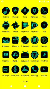 Black and Teal Icon Pack