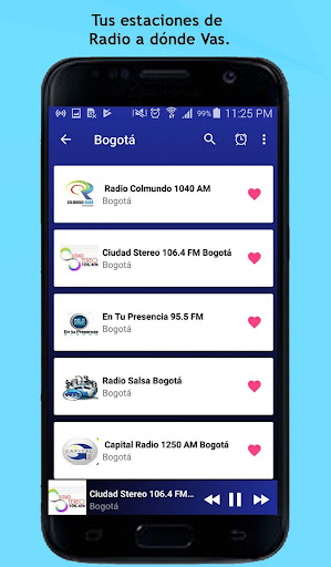 Android application Radios de Bogota screenshort