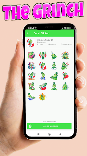 Grinch Sticker WAStickerApps