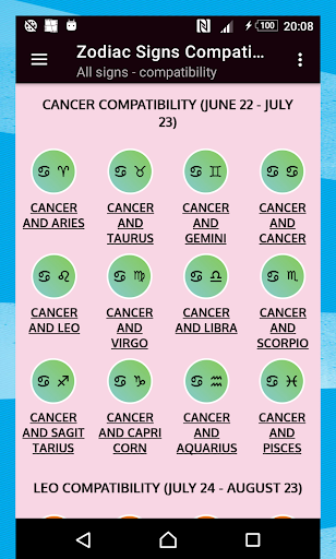 Android application Zodiac Signs Compatibility screenshort