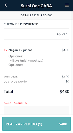 Sushi One Screen 3