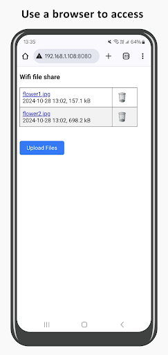 Wifi file share ekran görüntüsü