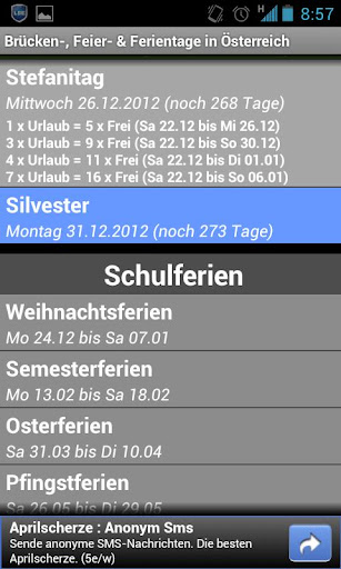 Brücken-& Feiertage Österreich Screen 3