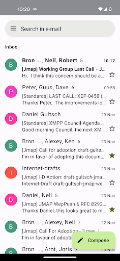 Android application Ltt.rs - JMAP Email client screenshort