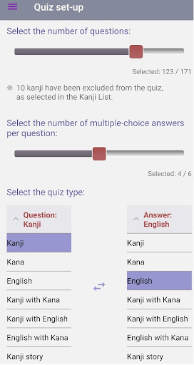 Android application N4 Kanji & Kanji Story Quiz screenshort