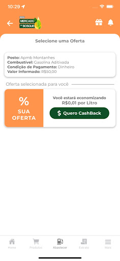 Android application Postos MB CashBack screenshort
