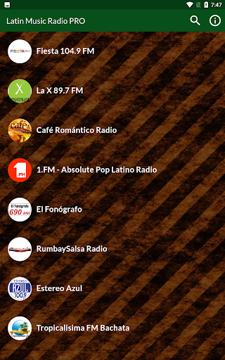 Android application Latin Radio PRO screenshort