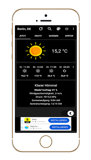 Android application Wetter 24 Stunden screenshort