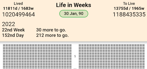 Android application Memento Mori - Life in Weeks screenshort