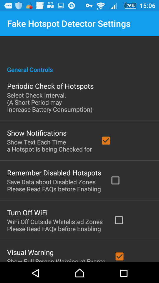 Android application Fake Hotspot Detector -AntiSpy screenshort