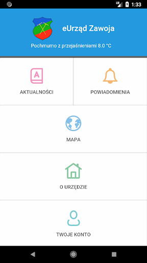 Android application eUrząd Zawoja screenshort