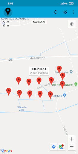 Android application FieldApp Pompputmetingen screenshort