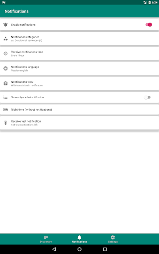 English Words Notifications