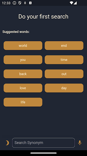 Android application Synonyms screenshort
