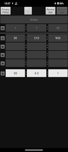 Android application Designated ratio calculator screenshort