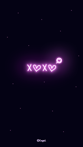 Android application 카카오톡 테마 - 네온_xoxo 하트_핑크 screenshort