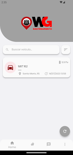 Android application WG Rastreamento Veicular screenshort