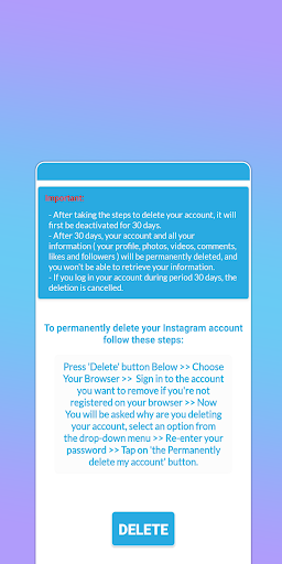 Delete Account Screen 2