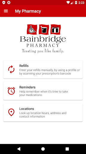Android application Bainbridge Pharmacy screenshort