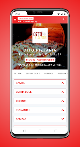 Android application Oito Pizzaria screenshort