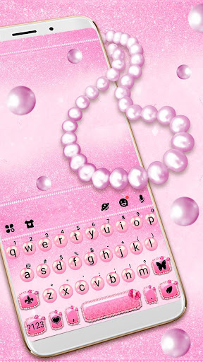 Android application Pink Pearls Bowtie Theme screenshort