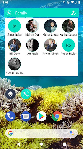 Contacts Widget - Quick Dial W
