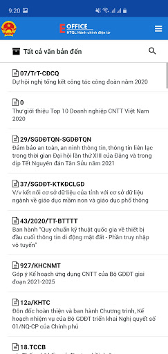 Android application Eoffice - MOET screenshort