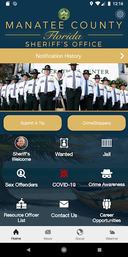 Screenshot of Manatee County Sheriff