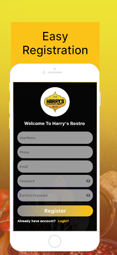 Android application Harrys Restro screenshort