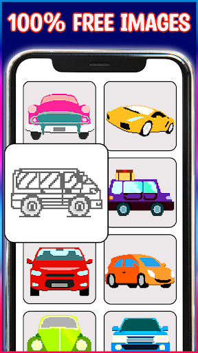 Android application Cars Pixel Art Color by Number screenshort