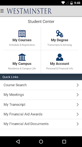 Android application MYWC - Westminster College (MO screenshort