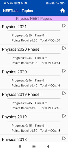 NEET MCQ Practice Screen 2