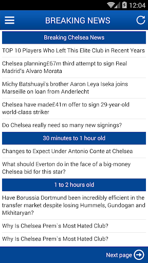 Android application Latest News for Chelsea screenshort