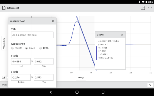 Screenshot of Graphical Analysis