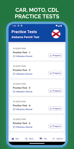 Android application Alabama DMV Practice Test screenshort