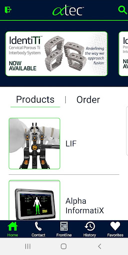 Android application ATECspine screenshort